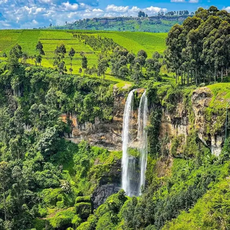 A magnificent view of Sipi Falls in Kapchorwa Sipi Falls