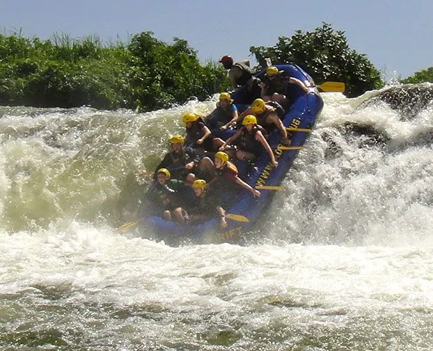 High grade white water rafting on River Nile in Jinja