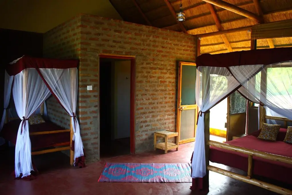 The interior view of a double room in Red Chilli Rest Camp inside Murchison Falls National Park where to stay in Murchison Falls National Park
