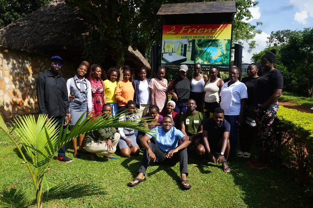 A group of tour and travel enthusiasts at a FAM Trip in Uganda's Jinja City Best places to visit in Africa